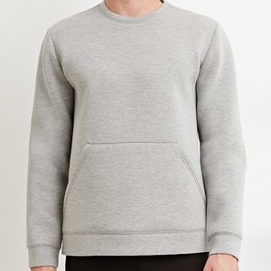 Grey Scuba Knit Pullover Sweater
